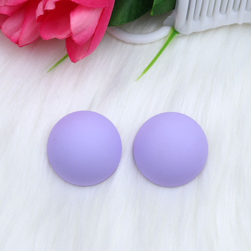 Wholesale 12 Color Round Circle Stereo Spray Paint Earrings