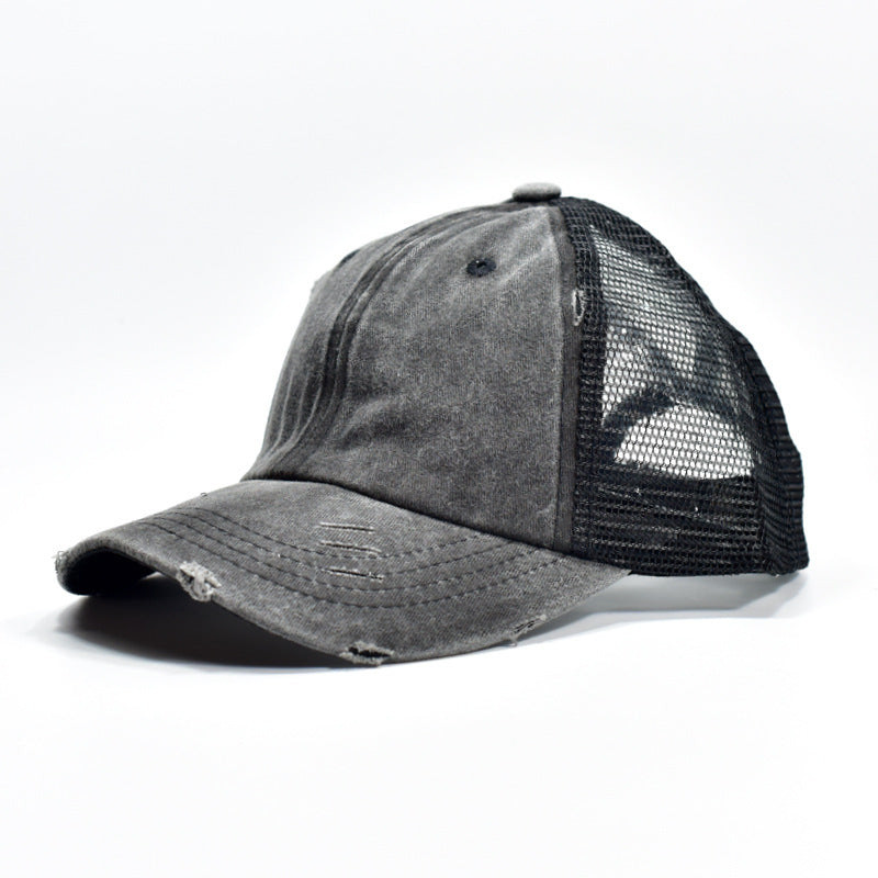 Wholesale Mesh Hat Cotton Ripped Ponytail Baseball Cap ACC-HT-XinMao001