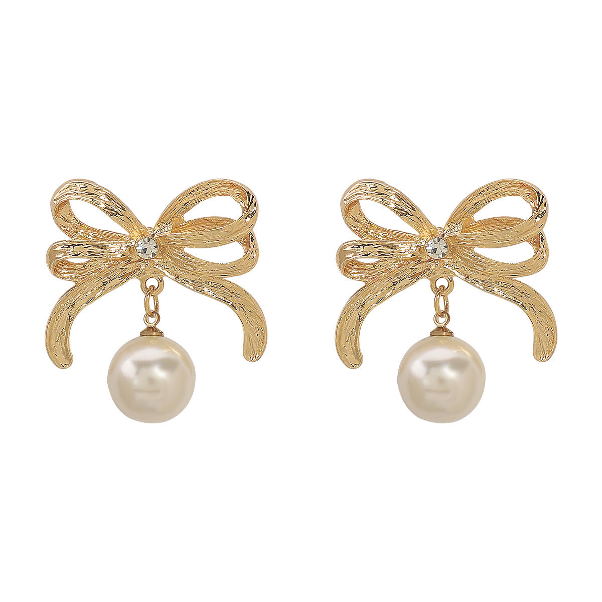 Wholesale Design Sense BowEarings Bow Pearl Earrings Sweet Simple Niche Earrings