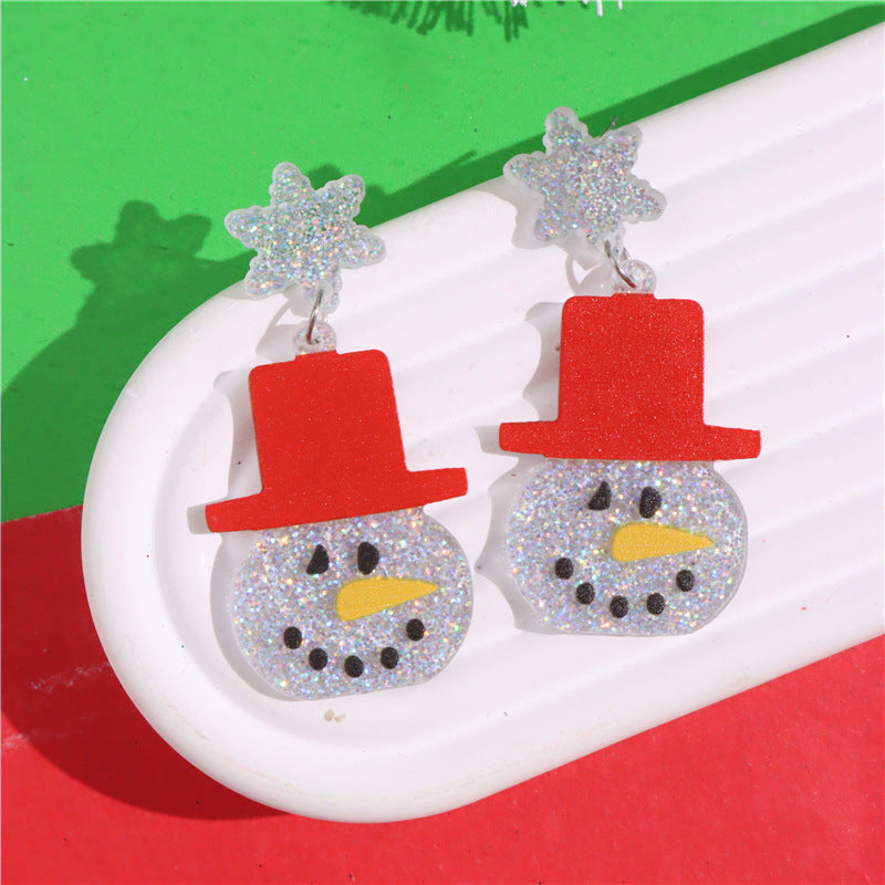 Wholesale Christmas  Color  House Sweater Bell Personalized Acrylic Earrings