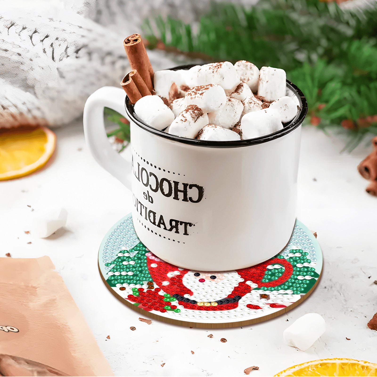 Wholesale Round Diamond Painting Coasters Cup Accessories ACC-CA-FuShun001