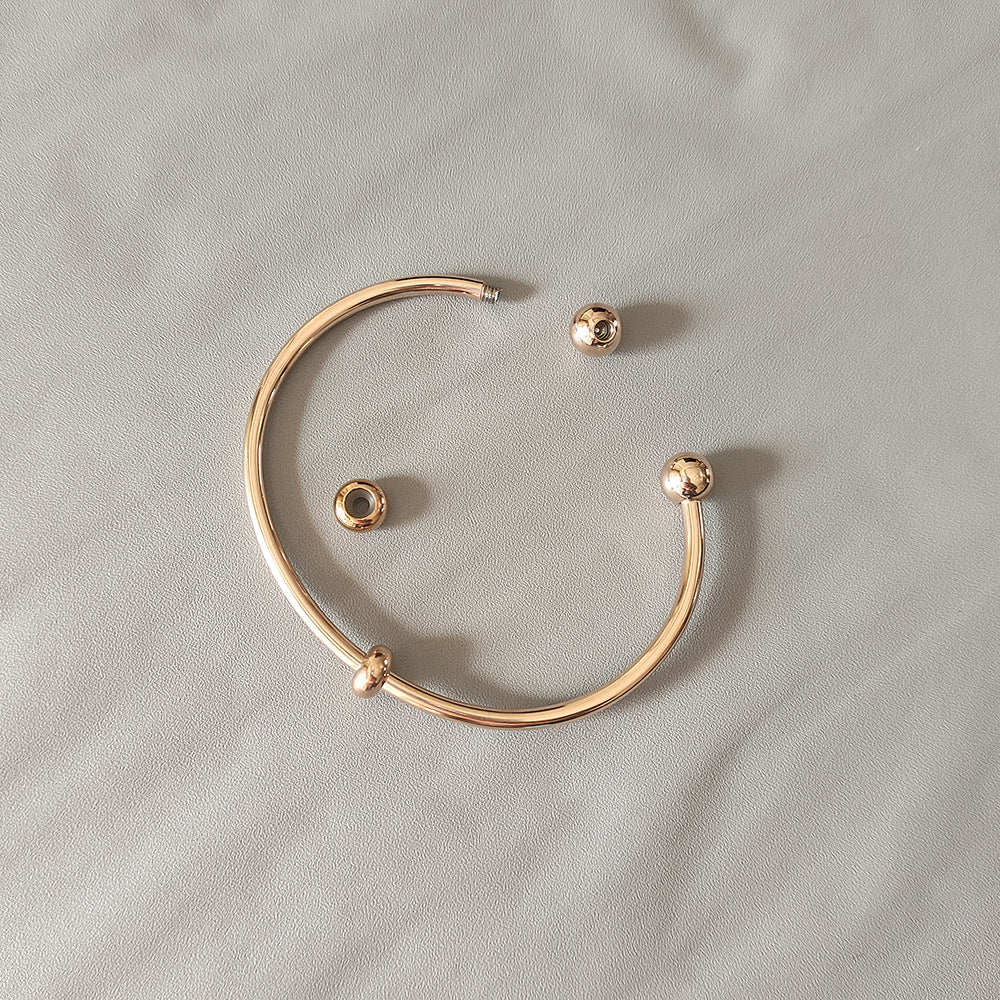Wholesale Stainless steel ball-end open bangle
