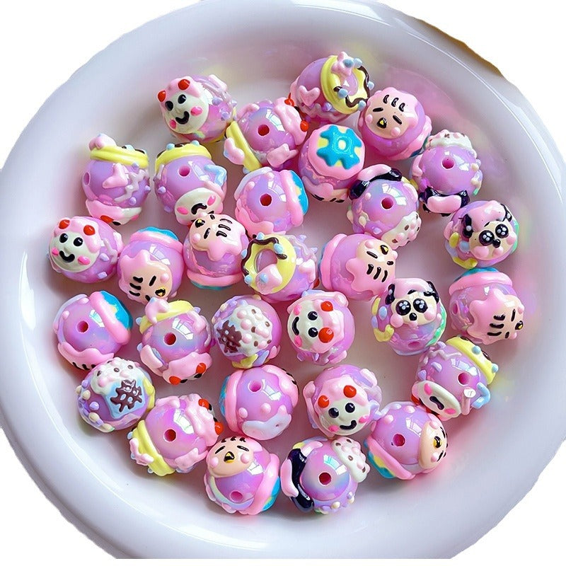 Wholesale 10pcs Acrylic Cute Cartoon Beads DIY Bead Accessories