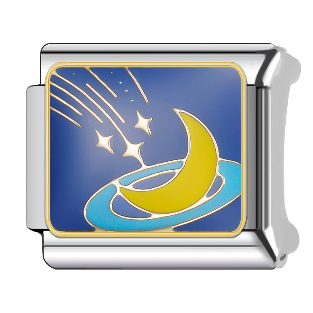 Wholesale Italian Charm Bracelet 9mm DIY Splicing Cosmic Star Series Stainless Steel Composable Bracelet