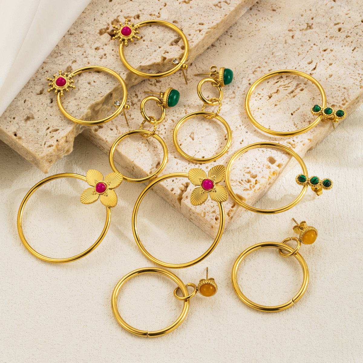 Wholesale Vintage Stainless Steel Hoop Earrings ACC-ES-BP002