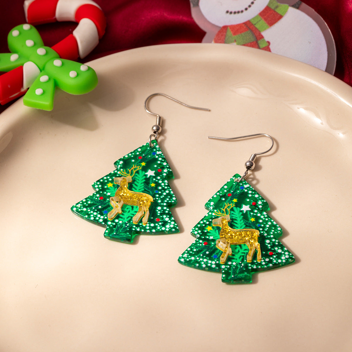 Wholesale Christmas and New Year acrylic earrings