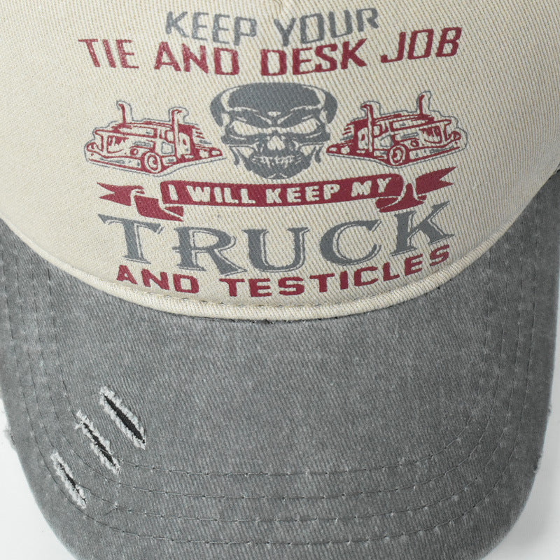 Wholesale Washed Distressed Hole Hat Printed Baseball Cap ACC-HT-XuP002