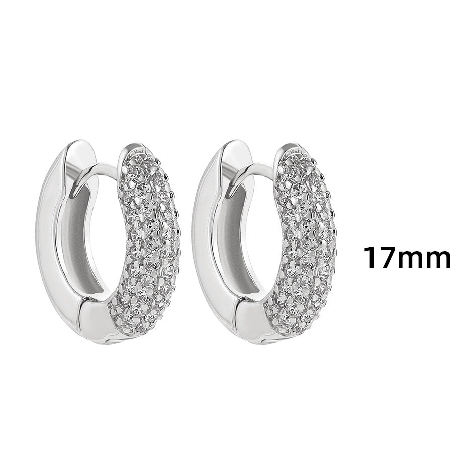 Wholesale  Micro-inlaid Zircon Stainless Steel Earrings