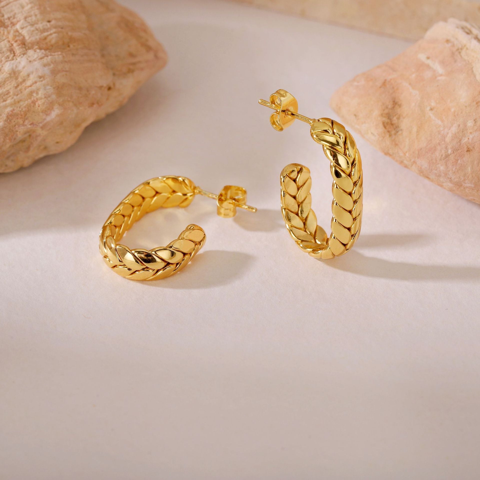 Wholesale Titanium Steel Wheat Ear Earrings