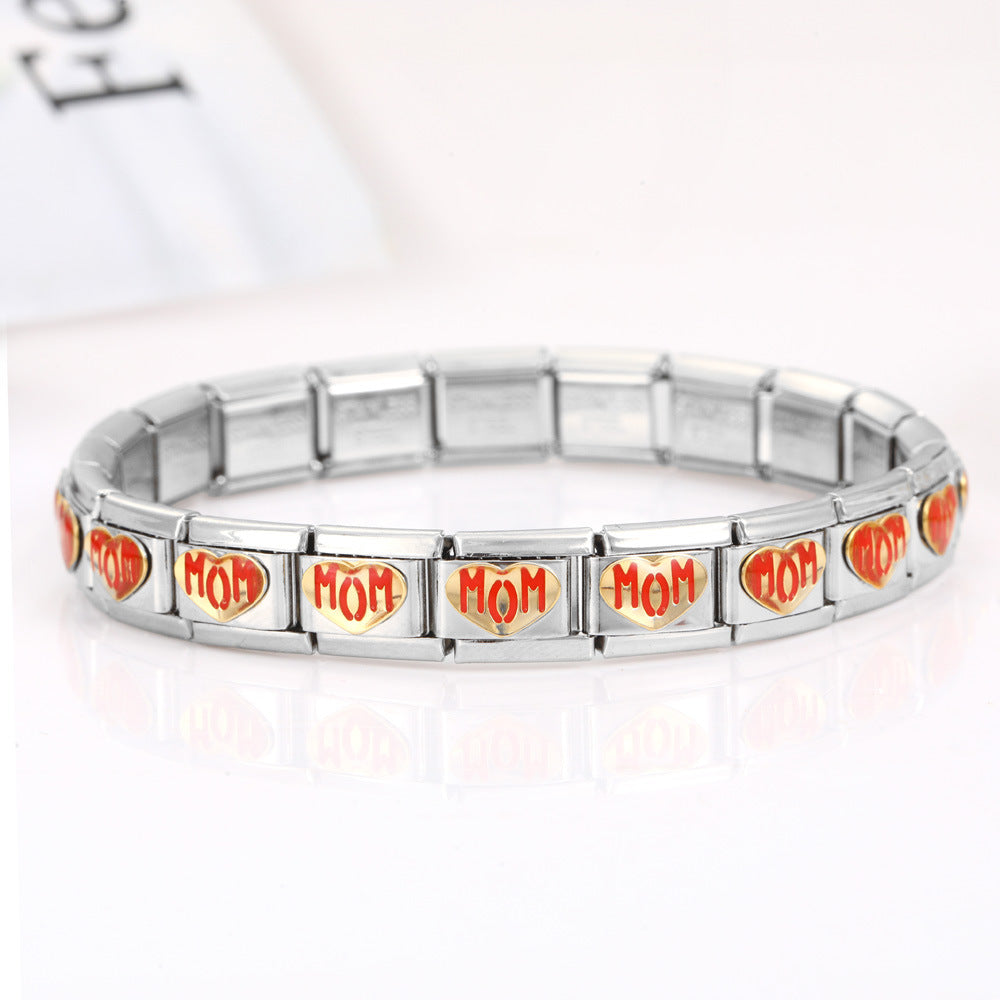 Wholesale 10pcs Italian Charm Bracelet 9mm DIY Splicing Removable Milk Tea Juice Stainless Steel Composable Bracelet