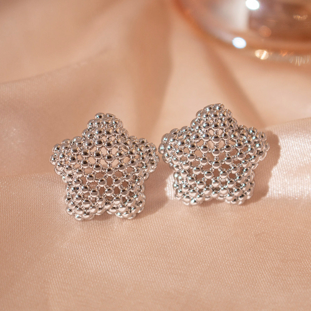 Wholesale  hollow five-pointed star earrings retro earrings