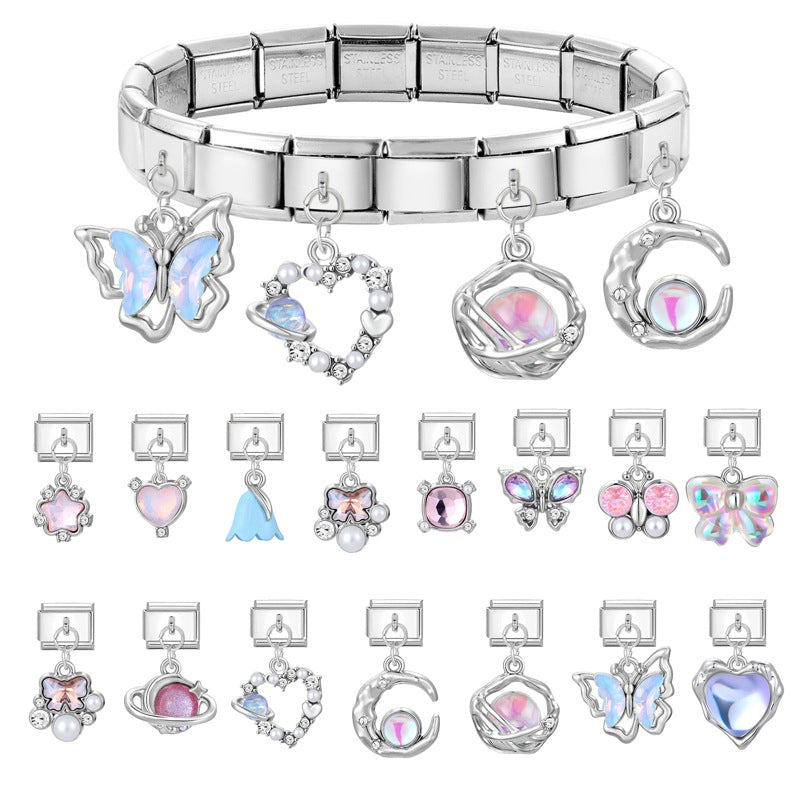 Wholesale 9mm Italian Charm Starter Bracelets DIY Pendant Stainless Steel Composable Bracelet
