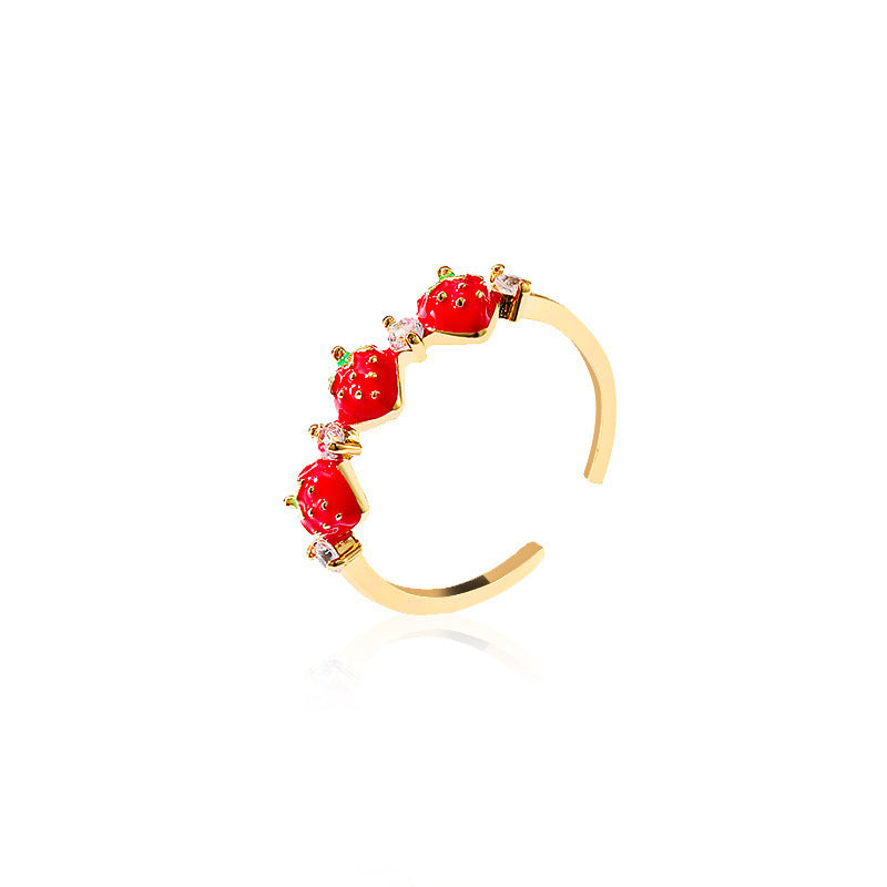 Wholesale Cute  Open Ring Double-layer Micro-inlaid Zircon Ring