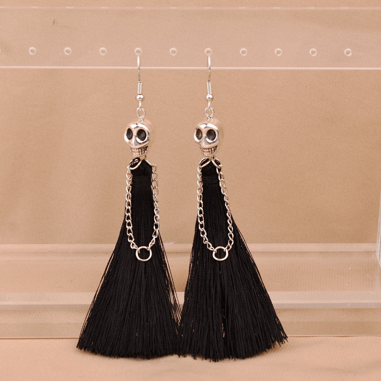 Wholesale Halloween Skull Tassel Earrings ACC-ES-Xunt006