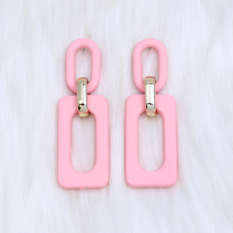 Wholesale rectangular hollow ing acrylic earrings earrings retro personality  earrings