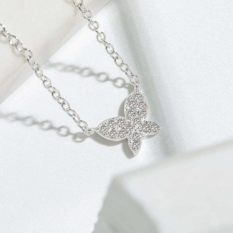 Wholesale Butterfly Diamond Copper Necklace ACC-NE-YingRong003
