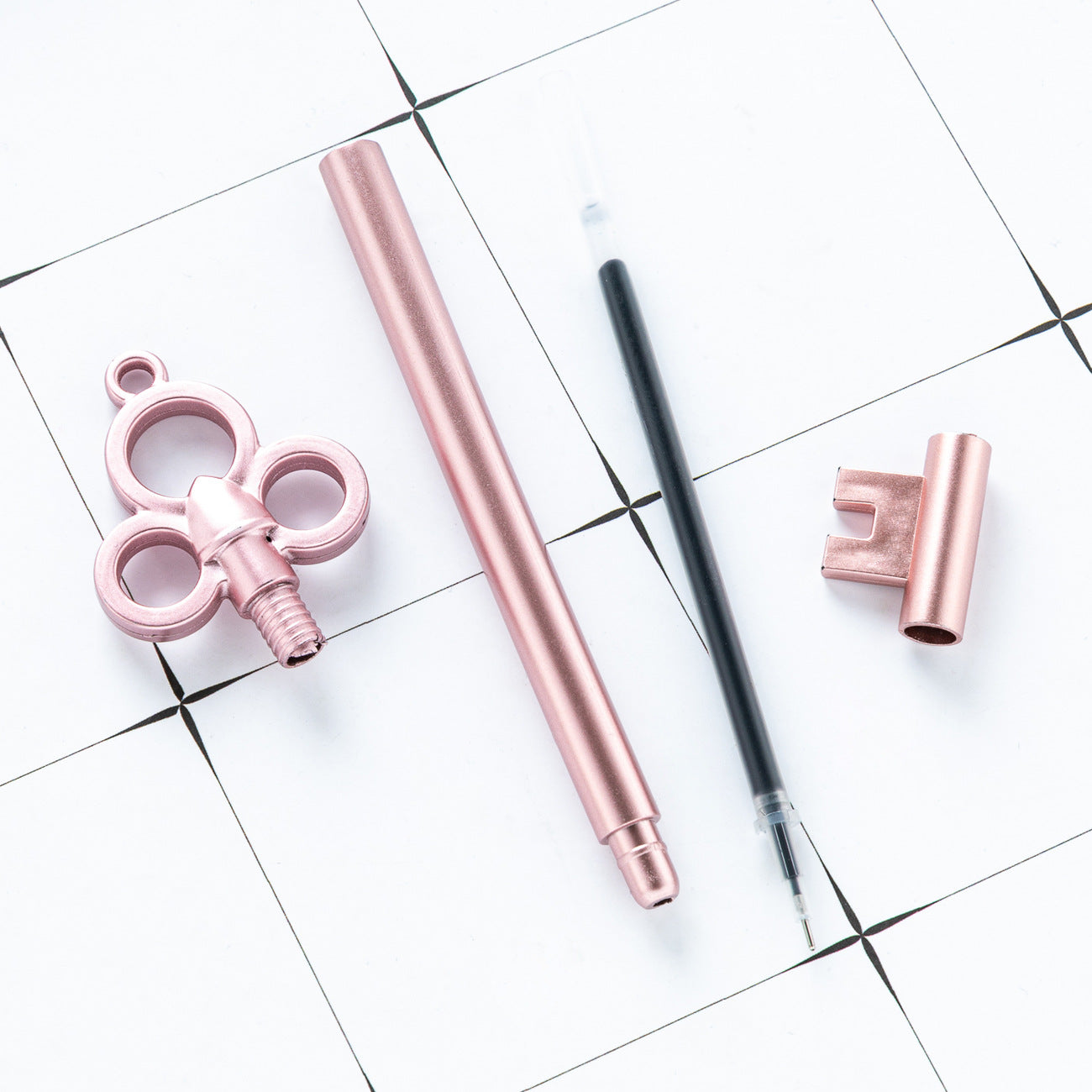 Wholesale stationery keychain cute cartoon retro ballpoint pen