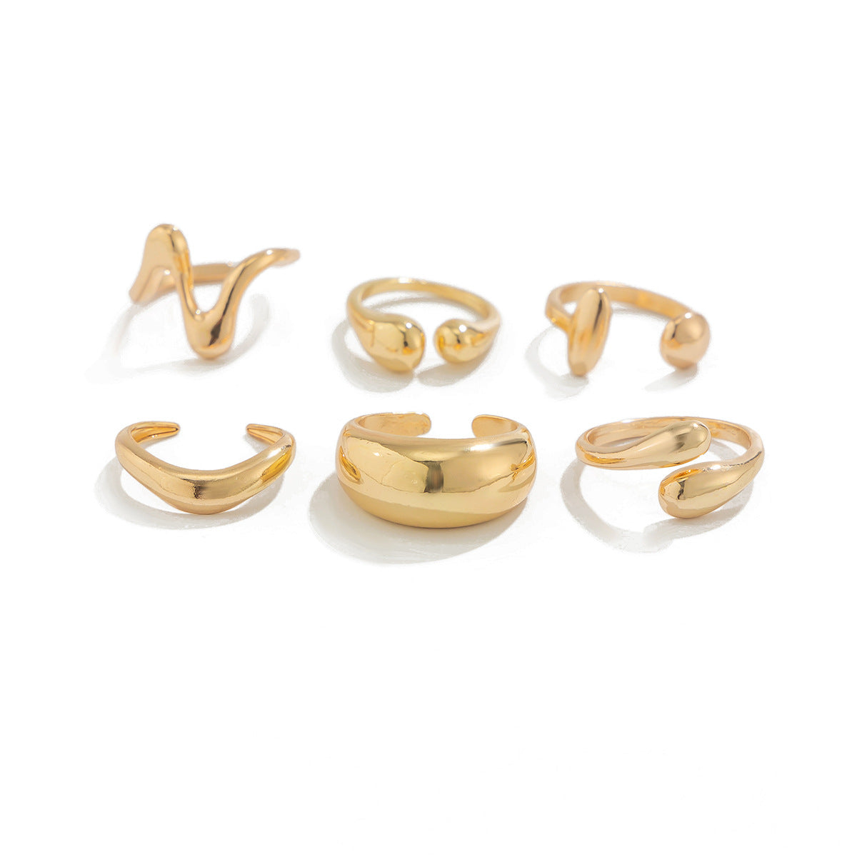 Wholesale Glossy water drop hug irregular joint ring