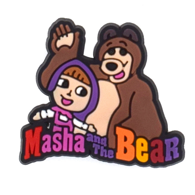 Wholesale Random 100pcs Cartoon Cute Small Animal PVC Soft Rubber Shoe Buckle Decoration ACC-SC-RYY076