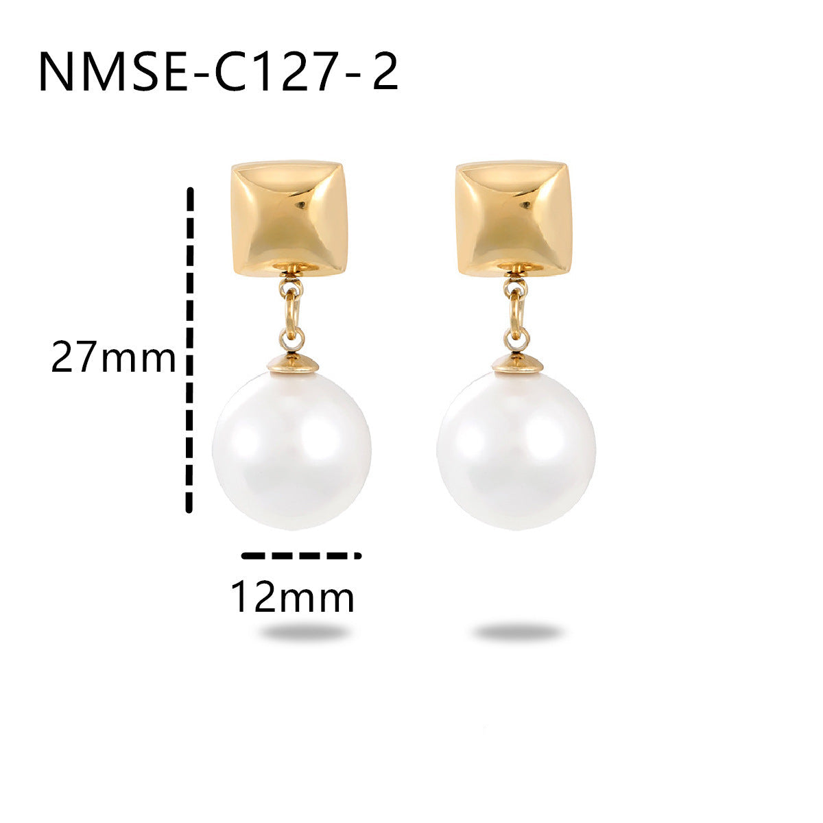 Wholesale  Light Luxury Gold Pearl Stainless Steel Earrings
