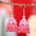 Wholesale Christmas Lantern Bow Pink Christmas Tree Pendant Earrings