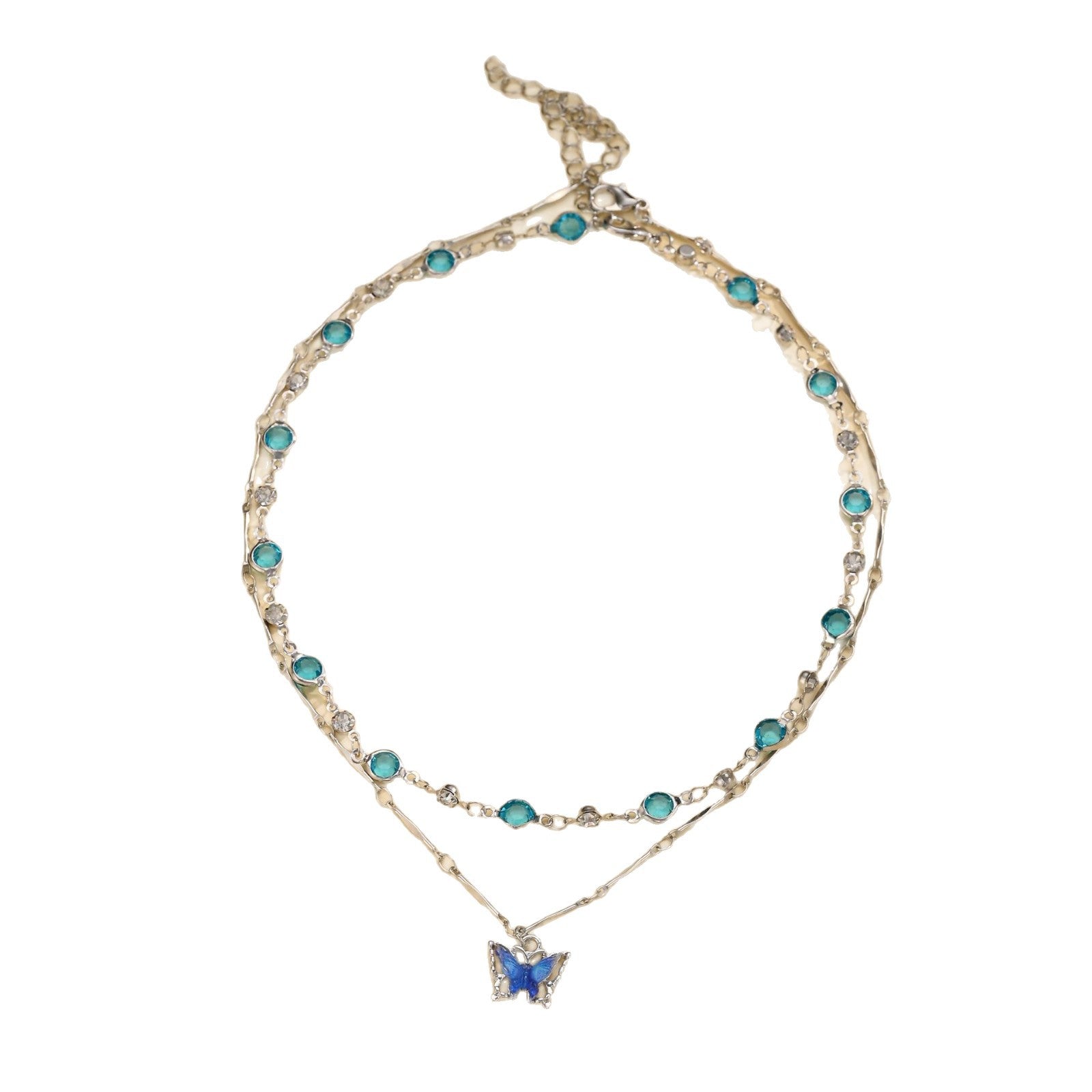 Wholesale Double-Layer Butterfly Necklace Versatile Necklace