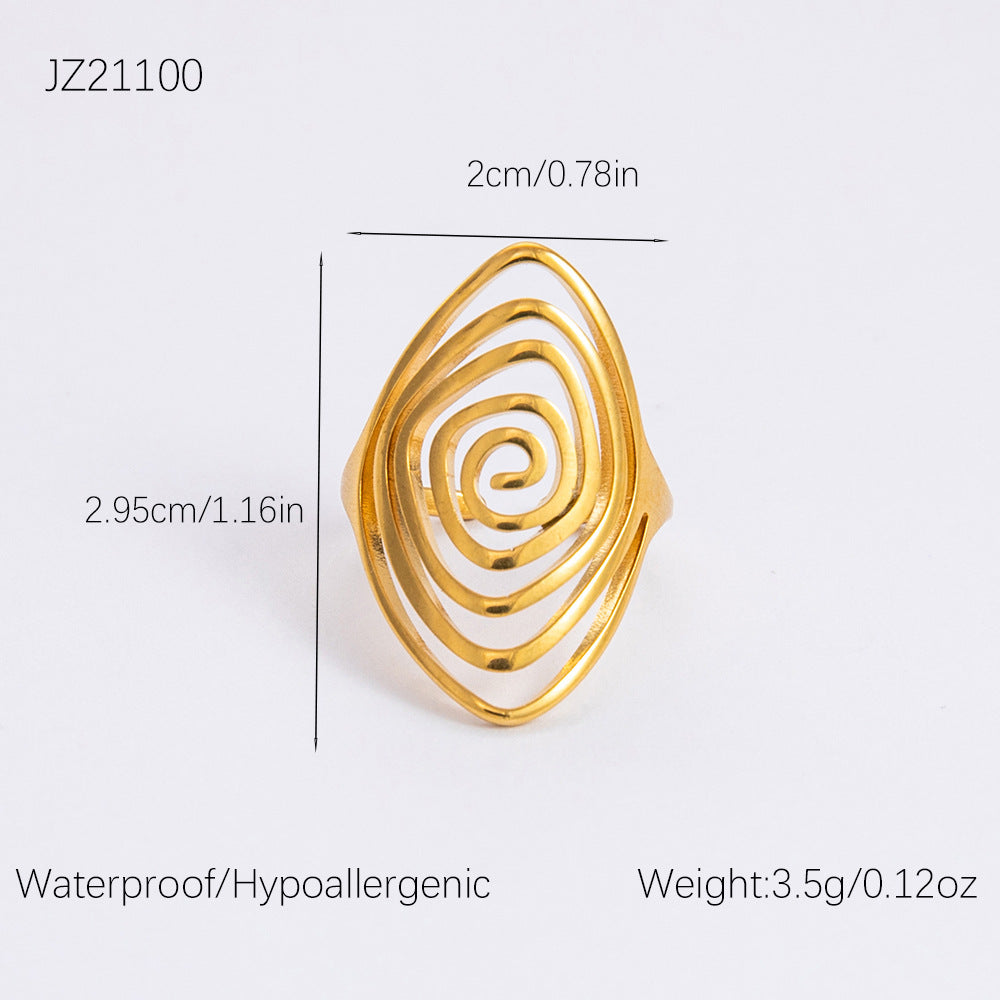 Wholesale Irregular Oval Luxury 18K Gold Rings ACC-RS-YuHui005