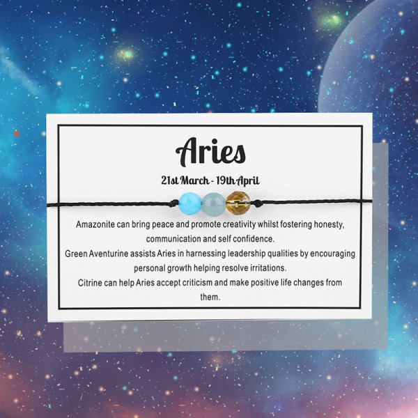 Wholesale twelve constellation bracelet  cut stone beaded hand-woven bracelet