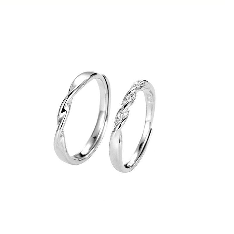 Wholesale Valentine's Day mobius s925 silver couple ring