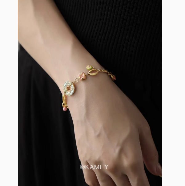 Wholesale  Retro Versatile Colorful Enamel Butterfly Bracelet