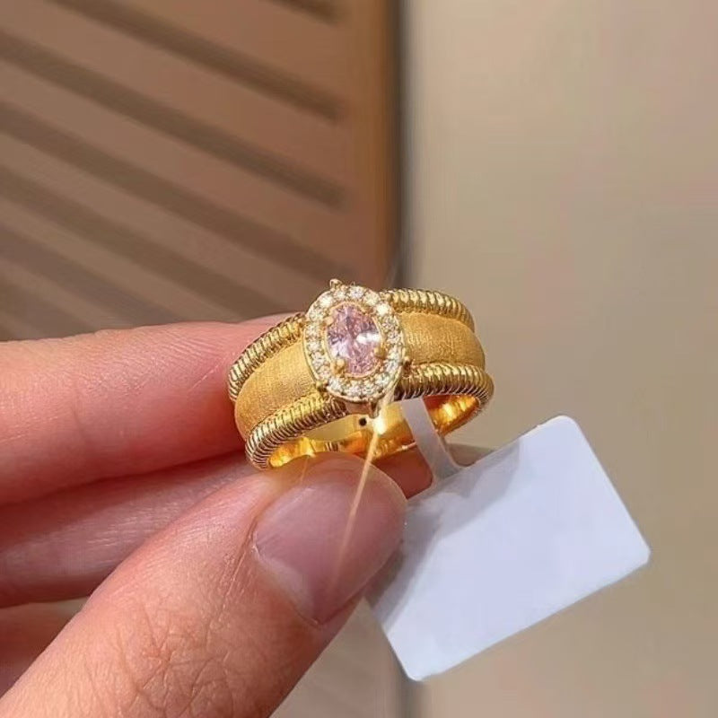 Wholesale  Light Luxury Retro  Diamond-Studded Ring