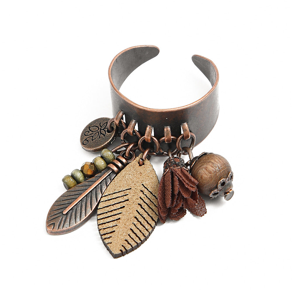 Wholesale Trendy Exaggerated Open Ring Alloy Handmade Couple Retro Jewelry Accessory