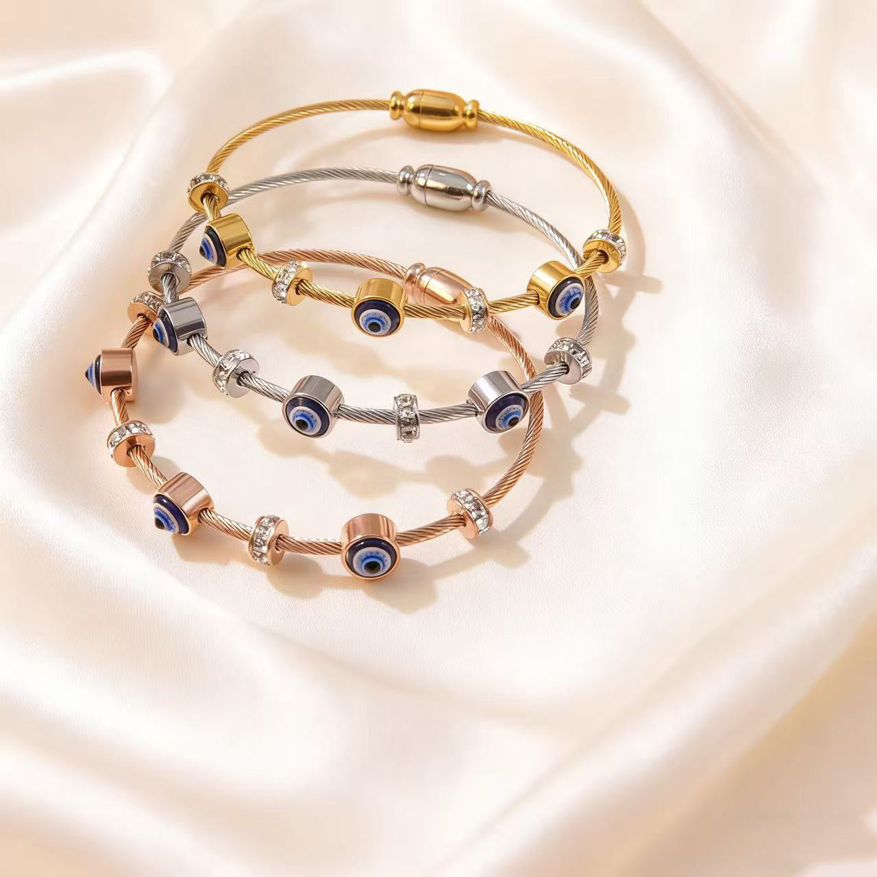 Wholesale devil' s eye oil drop bracelet retro Stainless Steel Bracelets