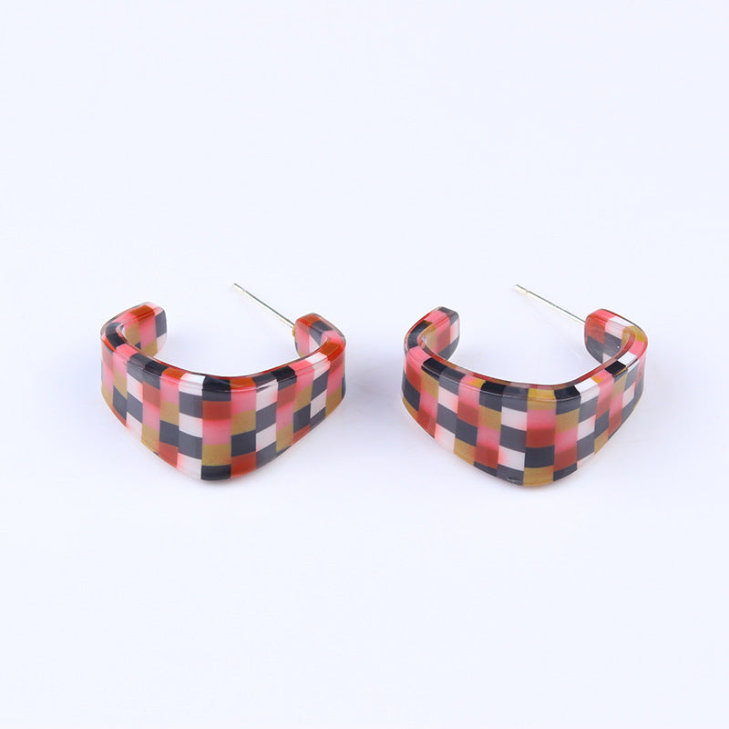 Wholesale  C- ring Geometric  Acrylic Earrings
