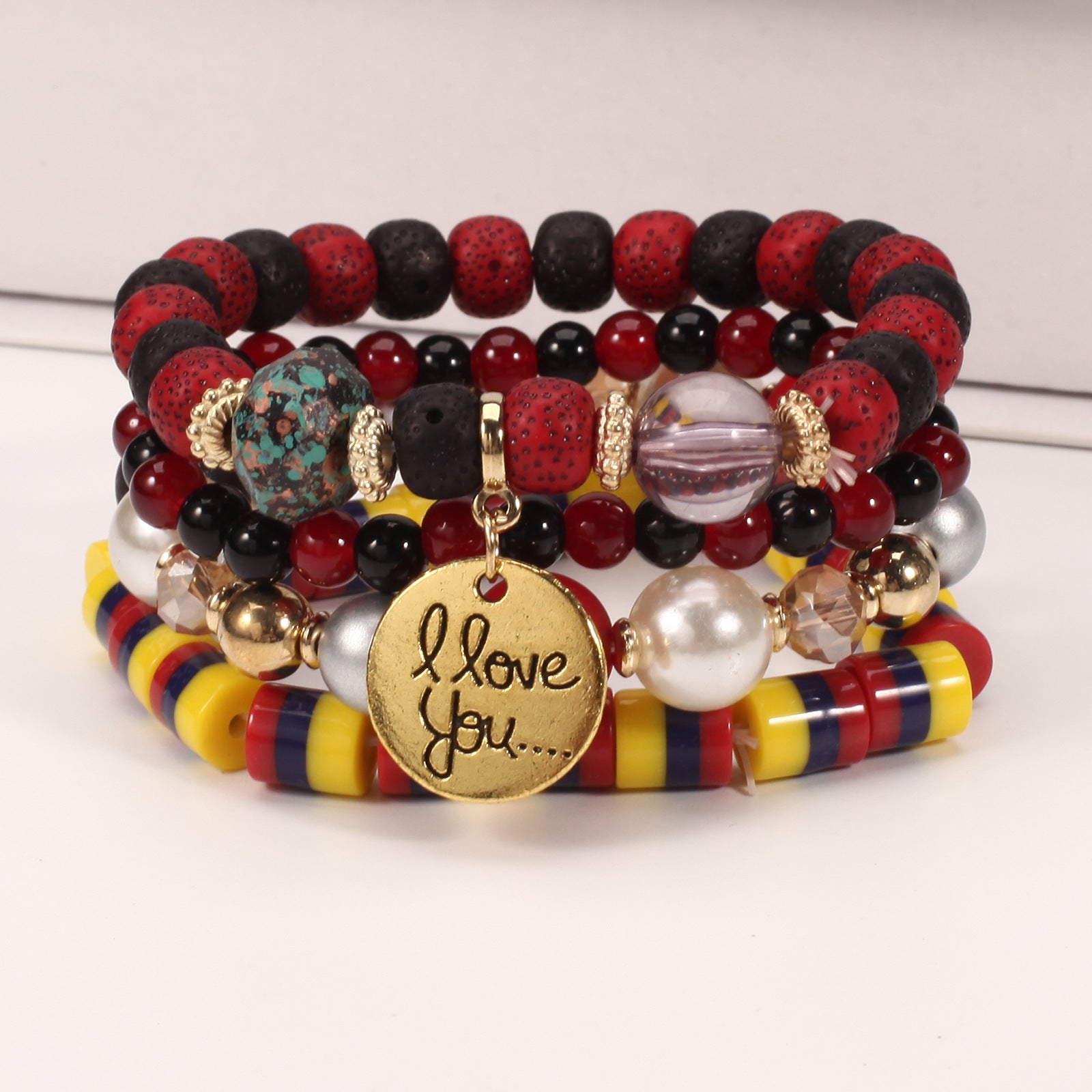 Wholesale Bohemian Bracelet Handmade Beaded Multi-layer Pendant Bracelet Layered Bracelet Set ACC-BT-XinY017