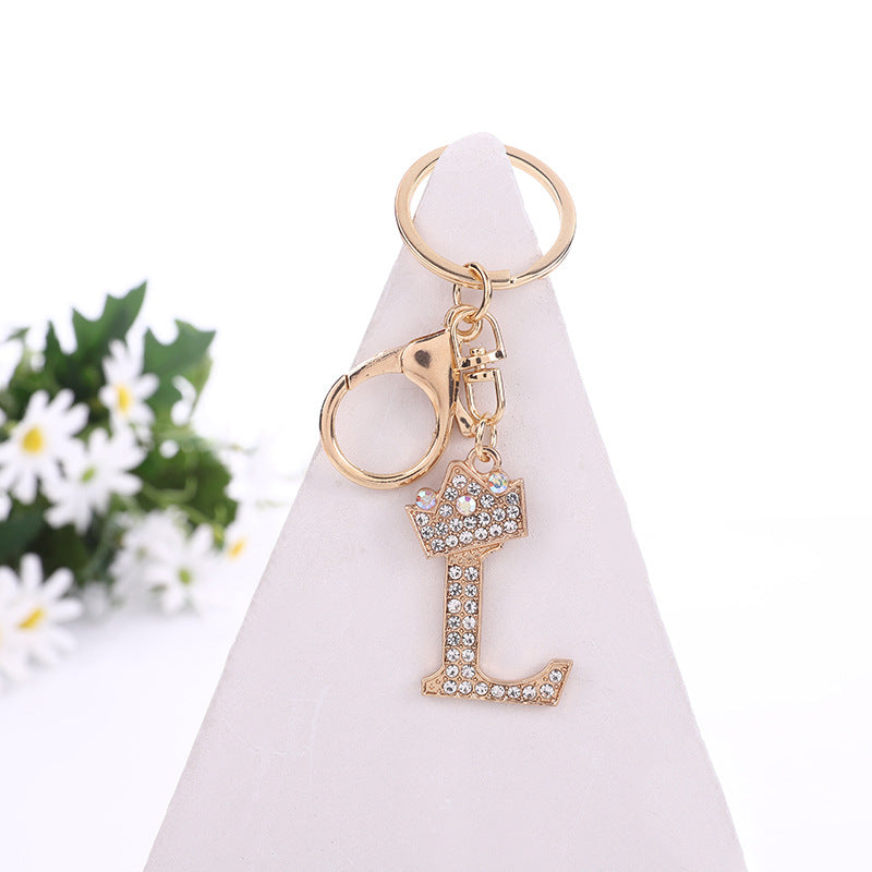 Wholesale Zinc Alloy Rhinestone Letter Keychain ACC-KC-YuanFei003