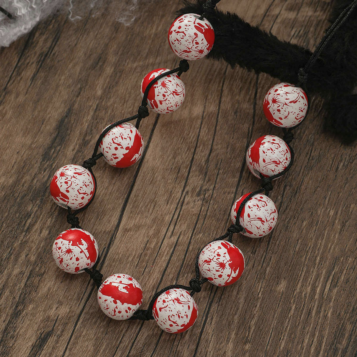 Wholesale Halloween Pumpkin Spider Handmade Beaded Wooden Beads Necklaces ACC-NE-JunJie011