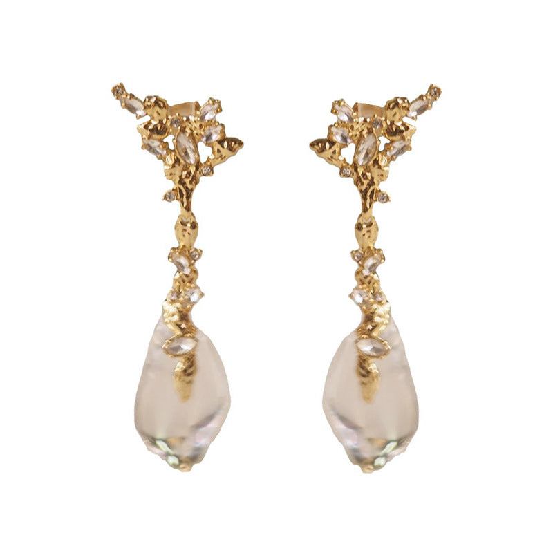 Wholesale Geometric diamond-set retro earrings