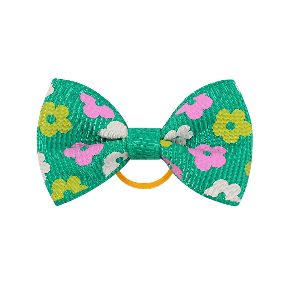 Wholesale 12pcs Children's Printed Bow Kids Hair Scrunchies ACC-HS-YaLun001