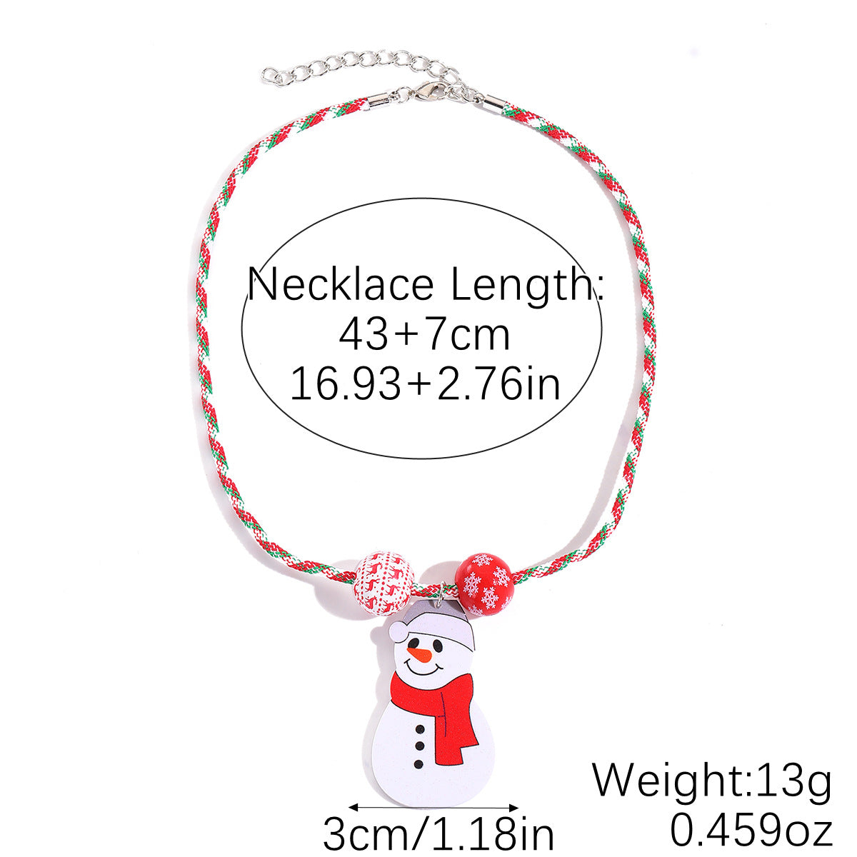Wholesale  Christmas  Alloy Oil Dripping  Christmas Cartoon Snowman Necklace