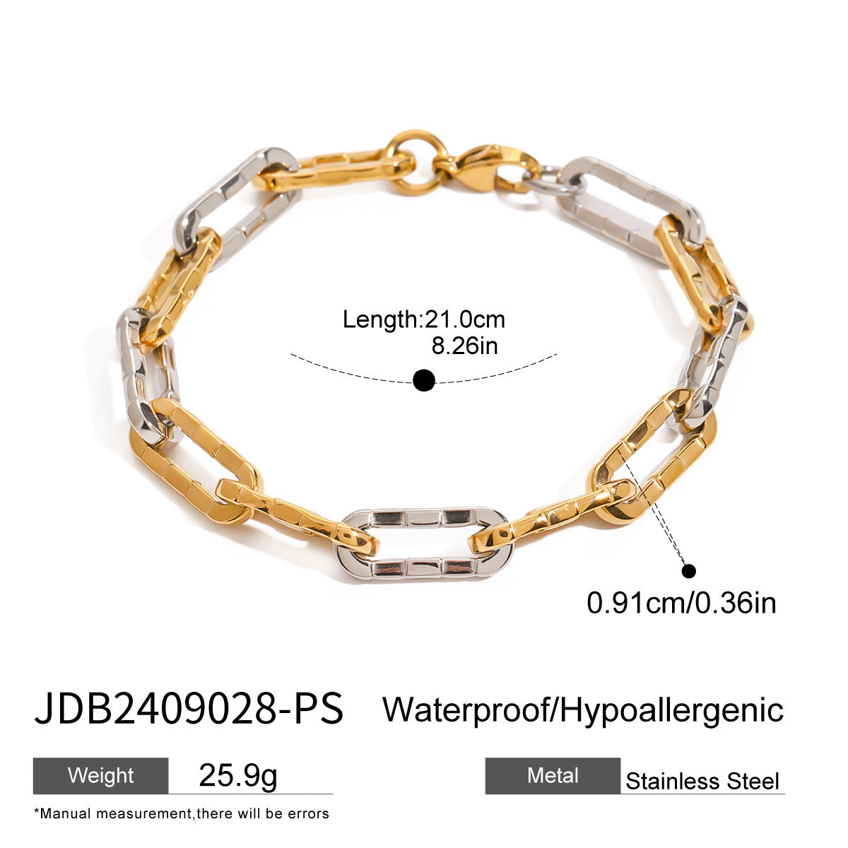 Wholesale stainless steel color matching Cuban bracelet  bracelet