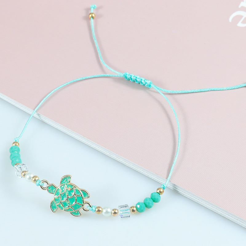 Wholesale Ocean Style Turtle Crystal Bead Bracelet - Fashion Jewelry Accessory for Gift