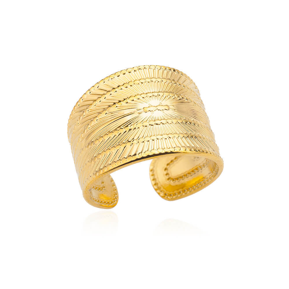 Wholesale  Light Luxury Stainless Steel 18k Gold Plated Ring