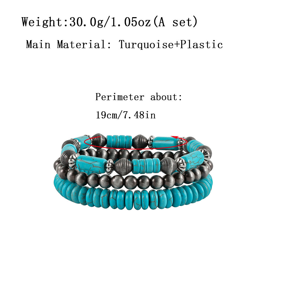 Wholesale  multi-layer turquoise bracelet