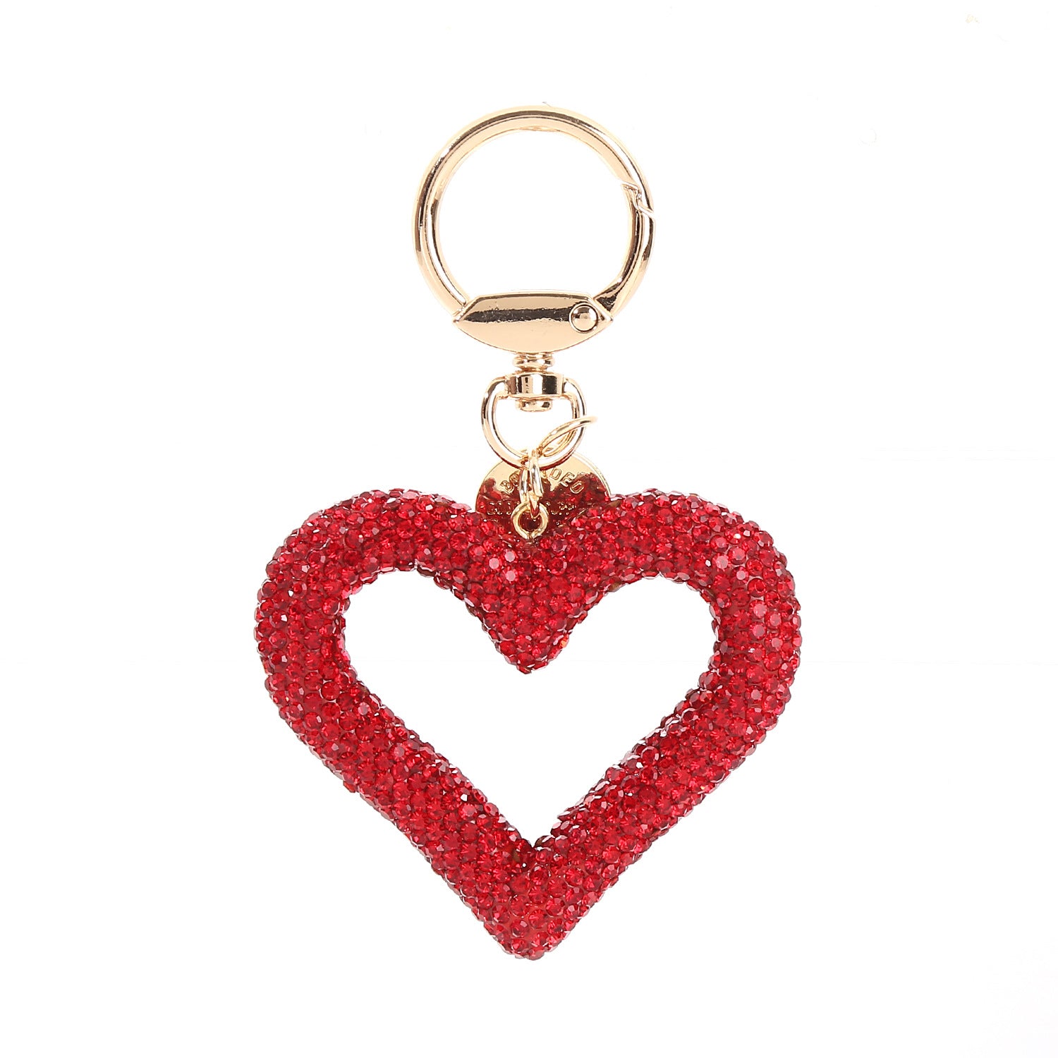 Wholesale Hollow Full Diamond Heart Rhinestone Keychain