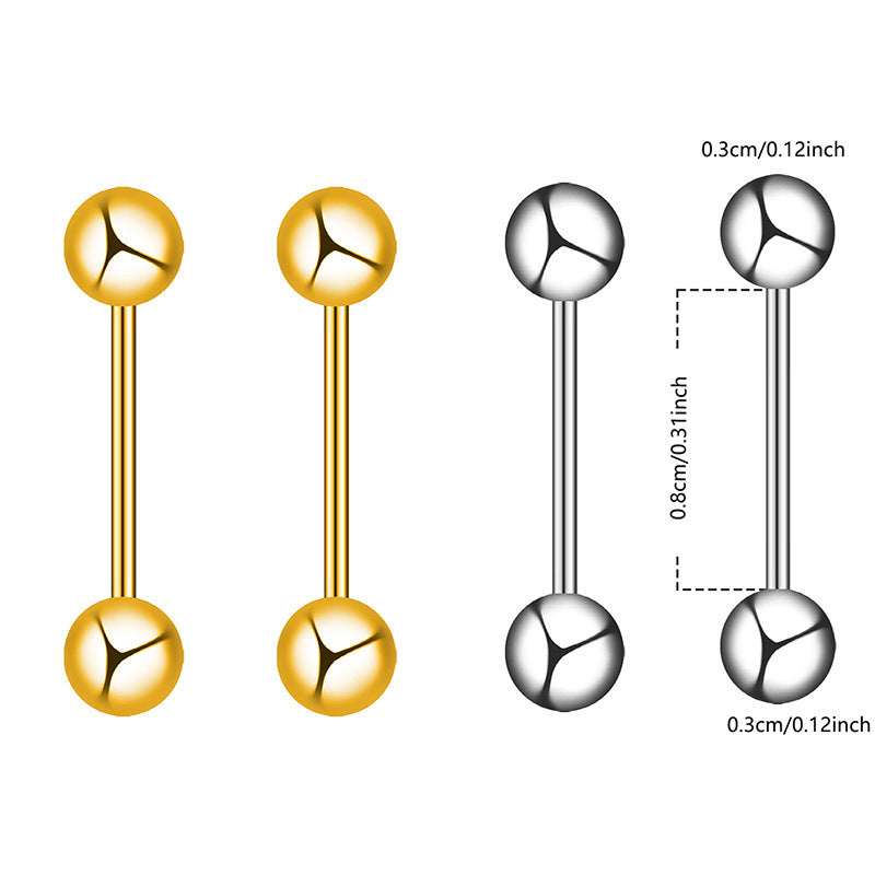 Wholesale Stainless steel  Personalized  Irregular Screw Ball Simple Earrings