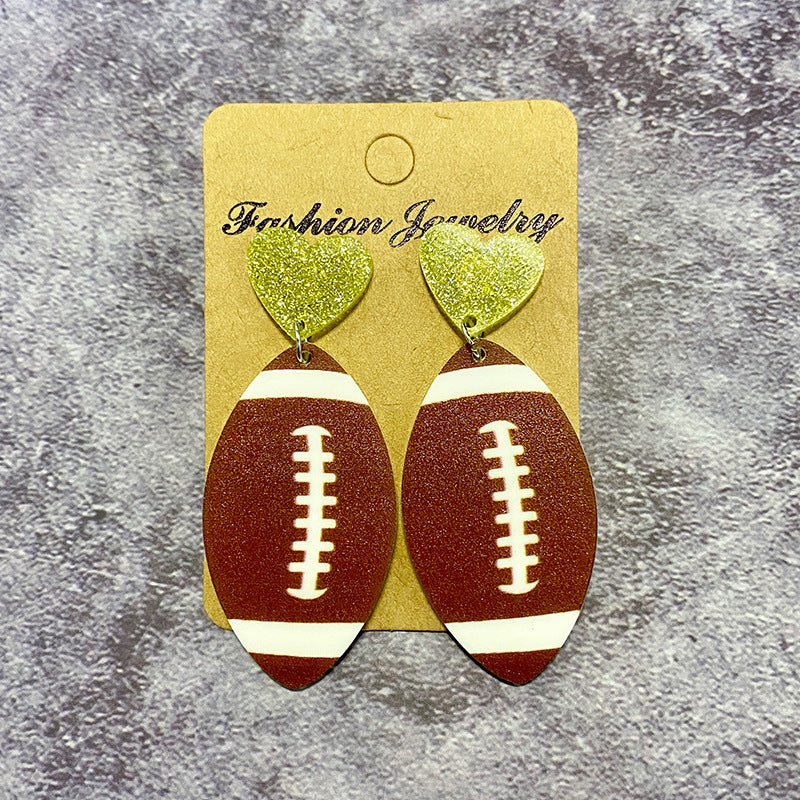 Wholesale Ball Sports Acrylic Earrings ACC-ES-XinChuan069