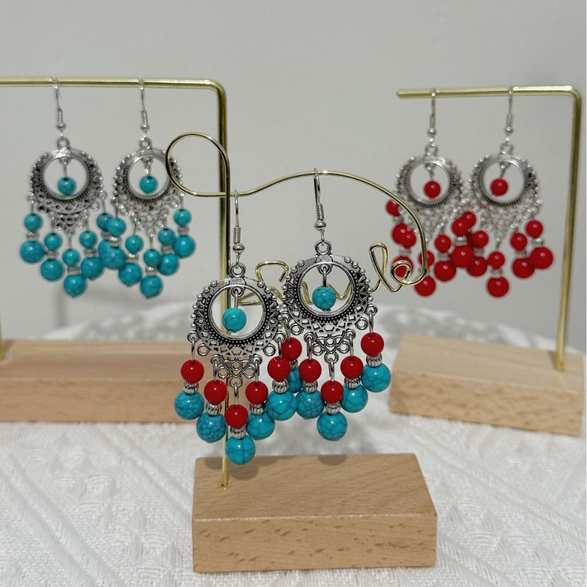 Wholesale Bohemian Tassel Turquoise Earrings