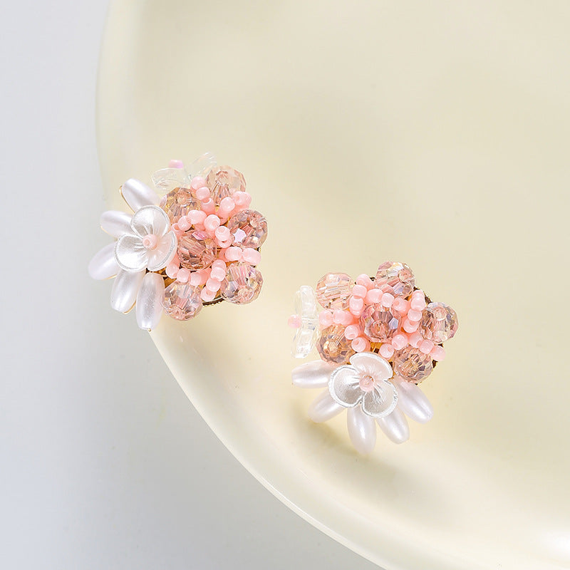 Wholesale  All-match Flower Earrings  Silver Needle Earrings