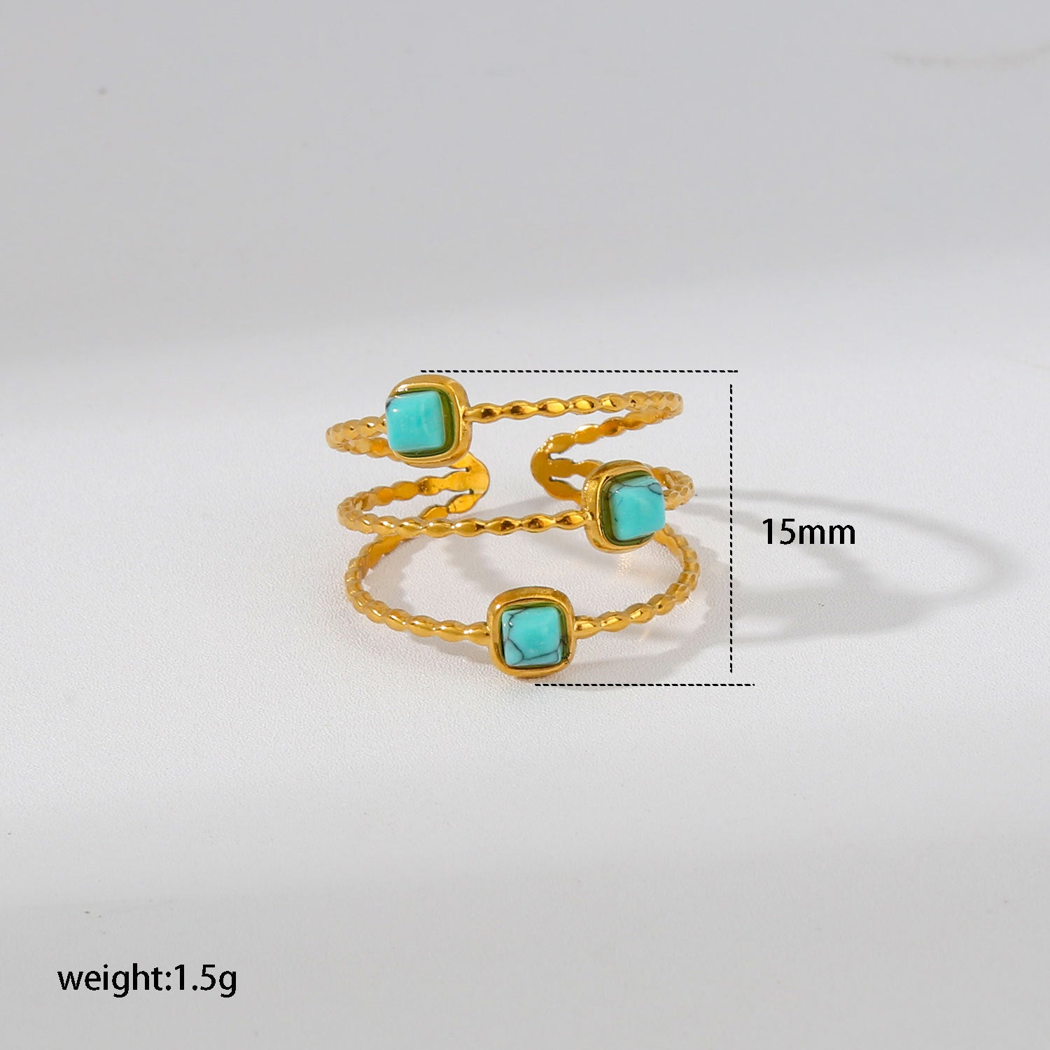 Wholesale Turquoise Star Moon Open Ring Stainless Steel Women S Chic Fashion Accessory